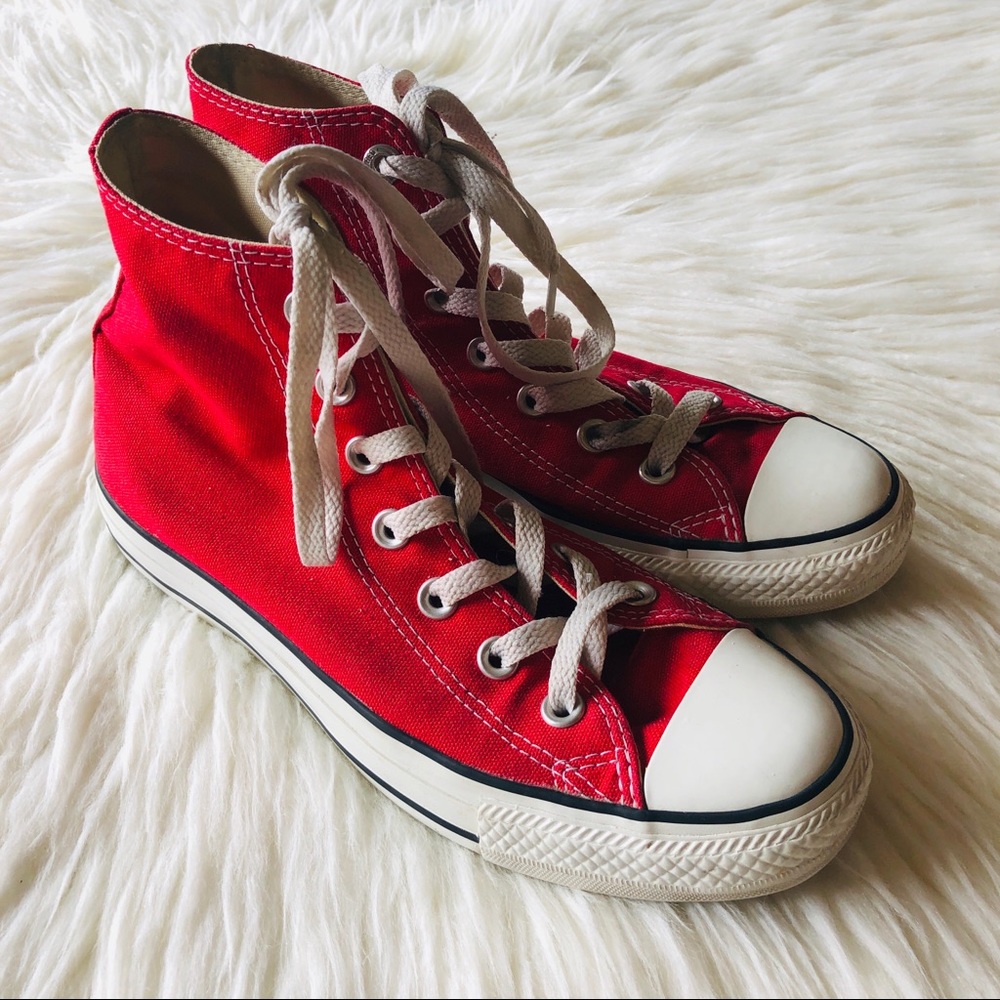 Chuck Taylor Red Converse High Top Tennis Shoes